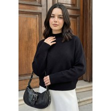 inStyle Yarasa Kol Siyah Triko Kazak