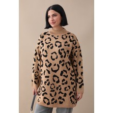 inStyle Simli Desenli Camel Triko Kazak