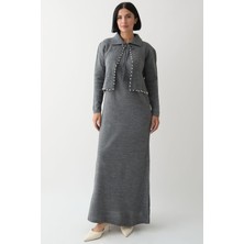 inStyle Incili Bolerolu Antrasit Triko Takım