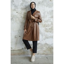inStyle Darina Kuşaklı Deri Taba Trenç