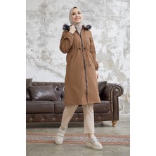 inStyle Içi Polar Yağmur Geçirmez 4601 Mont - Taba