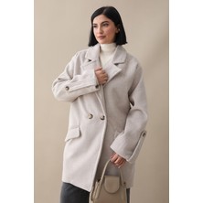 inStyle Kolu Apolet Detay Kaşe Kaban - Ekru