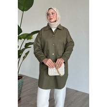 inStyle Oversize Gabardin Haki Ceket