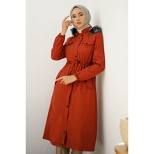 inStyle Cebi Kapaklı Içi Polar 0880 Kaban - Bordo