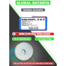 Global Batarya Hiking X8 Pro Uyumlu Akıllı Robot Süpürge Bataryası 14.4V 2600MAH Li-Ion Pil (Orijinal Kapasite)
