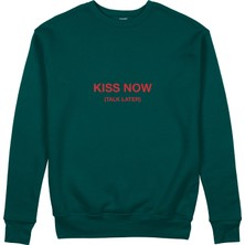 The Lucid Lab Kiss Now Talk Later Sweatshirt - Koyu Yeşil