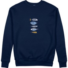 The Lucid Lab Marine Pattern Study Sweatshirt - Lacivert