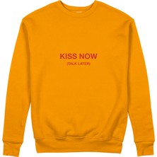 The Lucid Lab Kiss Now Talk Later Sweatshirt - Turuncu