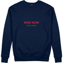 The Lucid Lab Kiss Now Talk Later Sweatshirt - Lacivert