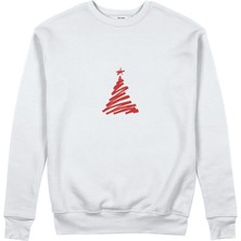 The Lucid Lab Minimal Christmas Tree Sweatshirt - Beyaz