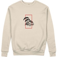 The Lucid Lab Perspektif Kanagawa Dalgası Sweatshirt - Bej
