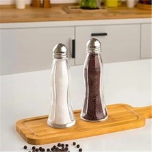 Feyza Design Cam Gövdeli Metal Kapaklı Tuzluk Biberlik Baharatlık Seti, Şık ve Pratik Kullanım