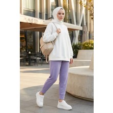 Sefa Merve Beli Lastikli Pantolon 71125-01 Lila