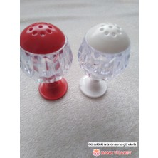 Feyza Design Şeffaf Kristal Görünümlü Kadeh Şekilli Tuzluk ve Biberlik Çift Seti