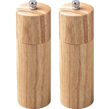 Feyza Design Bambu Ahşap Tuz ve Karabiber Öğütücü Seti, 16 Cm, 2'li Paket