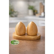 Feyza Design Doğal Bambu Tuzluk ve Karabiberlik, Şık ve Sağlıklı Mutfak Aksesuarı