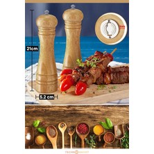 Feyza Design El Değirmeni, Doğal Ahşap, Baharat, Tuz, Karabiber, Kahve Öğütücü