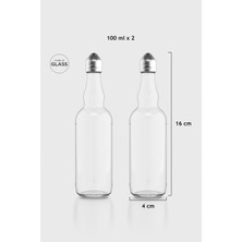 Feyza Design Pratik 100 ml Cam Tuzluk Seti, Metal Kapaklı, 2'li, Şık Tasarım