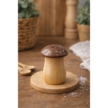 Feyza Design Bambu Mantar Şekil Tuzluk, Doğal ve Şık Masa Üstü Dekoratif Tasarım