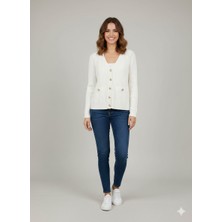 On Triko Düğme Detaylı Hırka 70912