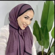 Modakaşmir Aminenesil Biyeli Müslin Şal Mor Renk