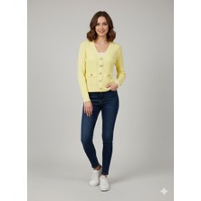 On Triko Düğme Detaylı Hırka 70912