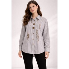 Ekol On Triko Boncuk Işlemeli Gömlek 70409