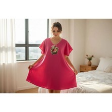 Tosbikotantik Kişiye Özel Tasarım Kanaviçe Işlemeli Şilebezi Pembe Mini Elbise