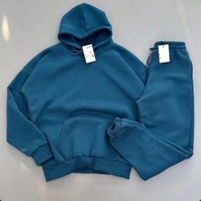 Insane Minds 3 Iplik Pamuklu Kumaş Kışlık Unisex Oversize Kadın Erkek Uzun Kol Alt-Üst Eşofman Takım