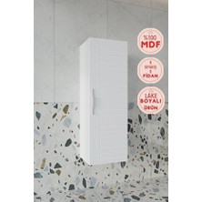 Erguvan Beyaz 120 cm %100 Mdf Banyo Boy Dolabı