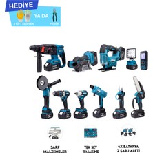 Dawreek 11'li Set Darbeli Akülü Vidalama 350 Nm Tork ve 4 Akü ile Ergonomik Taşıma Çantası