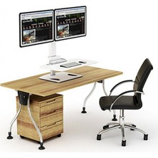 Techly Çift Ekranlı, Yüksekliği Ayarlanabilir Ayakta Çalışma Masası