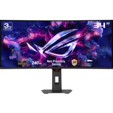Asus Rog Strix OLED XG34WCDMTG 34 Inç 240Hz 0.03MS Uwqhd Adaptive Sync Qd-Oled Kavisli Android 14 Smart Google Tv Gaming Monitör