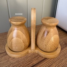 Feyza Design Bambu Standlı Tuzluk ve Karabiberlik Seti, Şık ve Kullanışlı Tasarım