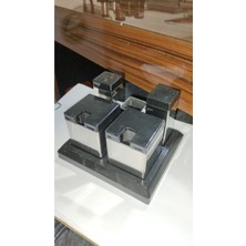 Feyza Design Pratik ve Şık 5'li Plastik Tuzluk ve Baharatlık Seti