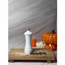 Feyza Design 14 cm Mat Beyaz Tuzluk ve Karabiber Değirmeni Baharat Öğütücü