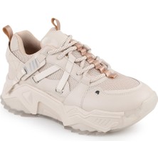 LBR Libero L083.65160 Bej Rose Hakiki Deri Kadın Sneaker Yüksek Tabanlı Rahat Spor Ayakkabı