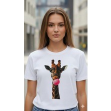 Elif Tarakçı Butik Zürafa Figürlü Pamuklu Tişört