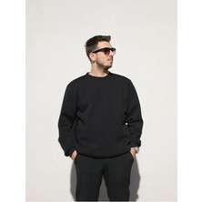 Ross Moda Regular Fit Bisiklet Yaka Kalın Basic Düz Sweatshirt