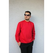 Ross Moda Regular Fit Bisiklet Yaka Kalın Basic Düz Sweatshirt
