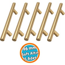 Nzb Soft Altın Metal Mobilya Mutfak Dolap Çekmece Dolabı Kulbu Kulpu Kulpları 96MM (5 Adet)