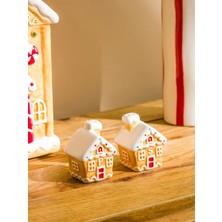 Feyza Design Kahverengi Seramik Kurabiye Evi Tuzluk ve Biberlik Seti, Şık ve Fonksiyonel