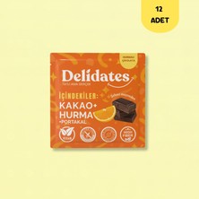 Portakallı Hurmalı Bitter Çikolata | Şekeri Meyveden x 12 Adet