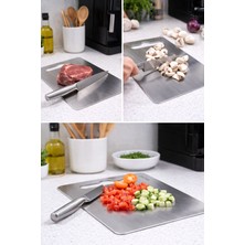 Uygun Market 304 Paslanmaz Çelik Kesme Tahtası , Dayanıklı, Uzun Ömürlü, Kokusuz, 30CM* 20CM