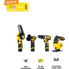 Dawreek Dörtlü Set Dw (Mini Testere+ Avuç Taşlama+Akülü Vidalama+Dekupaj)