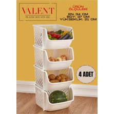 Feyza Design 4'lü Patates ve Soğanlık, Katlı Sebzelik, Oyuncak ve Banyo Organizeri