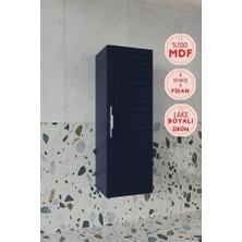 Erguvan Lacivert 120 cm %100 Mdf Banyo Boy Dolabı