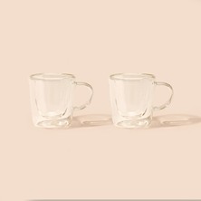Tohana Çift Cidarlı 2'li Cam Fincan - Şeffaf - 100 ml