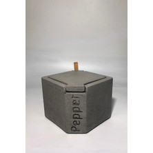 Feyza Design Modern Beton Kare Biberlik, Şık ve Dayanıklı Mutfak Aksesuarı