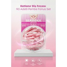 Sensidax Katlanır Diş Fırçası Klinikler Eczaneler 90 Adetli Pembe Fanus Set